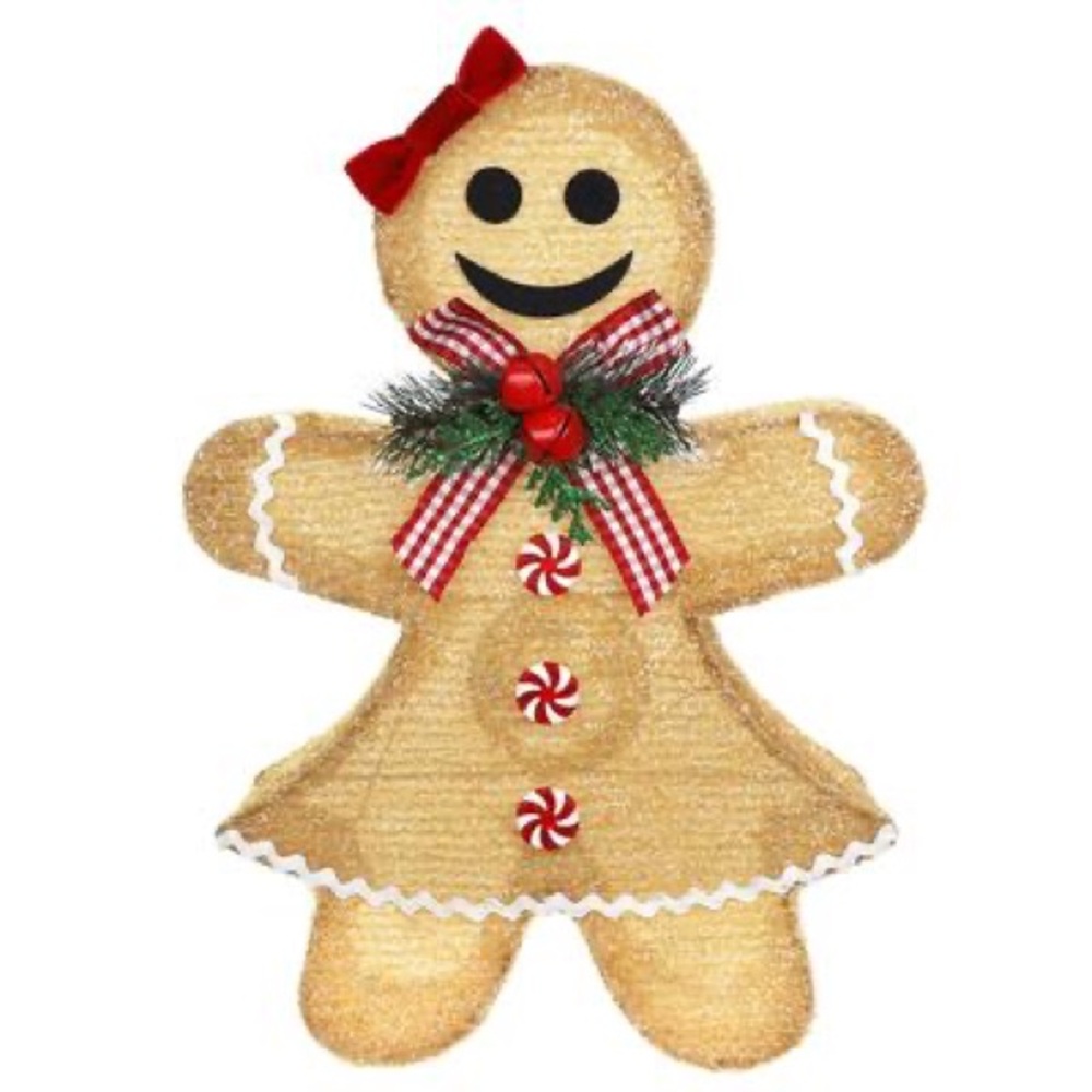15" Gingerbread Girl With LED Lights by Ashland